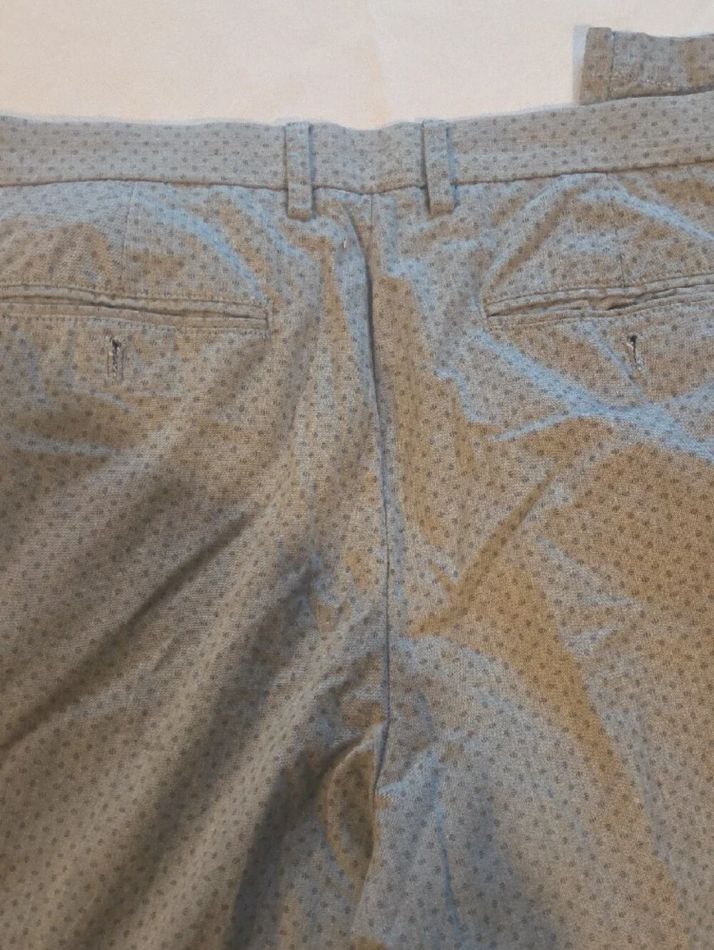Banana Republic Light Gray Men's Dress Pants with Micro Dot Pattern